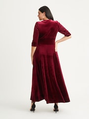 Scarlett & Jo Burgundy Red Verity Velvet Maxi Gown - Image 2 of 4