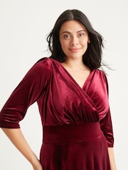 Scarlett & Jo Burgundy Red Verity Velvet Maxi Gown - Image 4 of 4