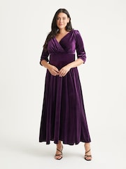 Scarlett & Jo Purple Verity Velvet Maxi Gown - Image 1 of 4