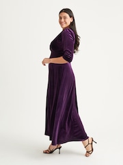 Scarlett & Jo Purple Verity Velvet Maxi Gown - Image 3 of 4