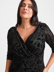 Scarlett & Jo Black Verity Flock Maxi Gown - Image 4 of 5