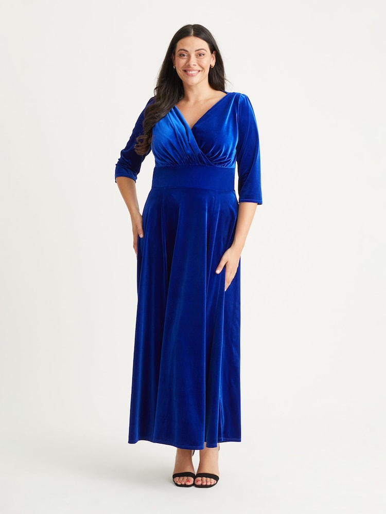 Scarlett & Jo Blue Verity Velvet Maxi Gown - Image 1 of 5
