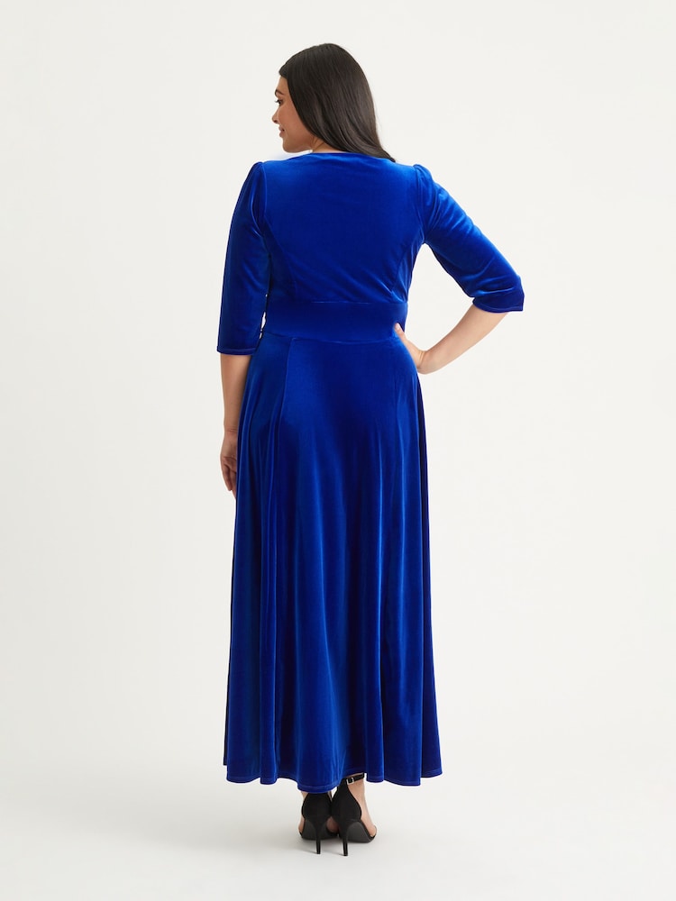 Scarlett & Jo Blue Verity Velvet Maxi Gown - Image 2 of 5