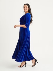 Scarlett & Jo Blue Verity Velvet Maxi Gown - Image 3 of 5