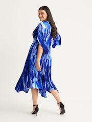 Scarlett & Jo Blue Velvet Kimono Hanky Hem Dress - Image 2 of 4