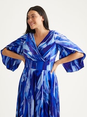 Scarlett & Jo Blue Velvet Kimono Hanky Hem Dress - Image 4 of 4