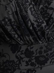 Scarlett & Jo Black Isabelle Velvet Flock Angel Sleeve Maxi Dress - Image 5 of 5