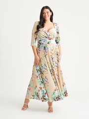 Scarlett & Jo Cream Elizabeth Velvet Maxi Gown - Image 1 of 4