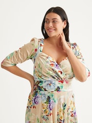 Scarlett & Jo Cream Elizabeth Velvet Maxi Gown - Image 4 of 4