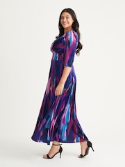Scarlett & Jo Purple Multi Print Verity Maxi Gown - Image 3 of 4