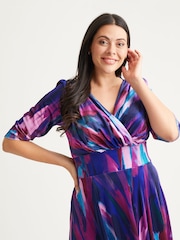 Scarlett & Jo Purple Multi Print Verity Maxi Gown - Image 4 of 4