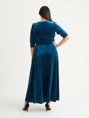 Scarlett & Jo Teal Blue Verity Velvet Maxi Gown - Image 2 of 4