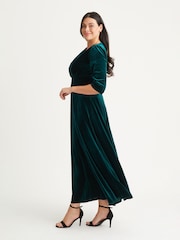 Scarlett & Jo Forest Green Verity Velvet Maxi Gown - Image 3 of 4