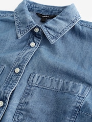 Mid Blue Denim Cropped Denim Shirt - Image 7 of 7