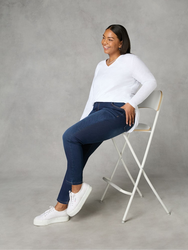 Live Unlimited Indigo Blue Curve Regular Length Comfort Stretch Jeans - Image 1 of 4