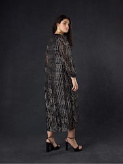 Live Unlimited Curve - Rainbow Metallic Twist Maxi Black Dress - Image 2 of 4
