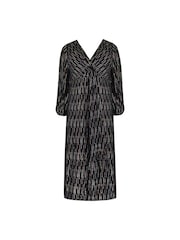 Live Unlimited Curve - Rainbow Metallic Twist Maxi Black Dress - Image 4 of 4