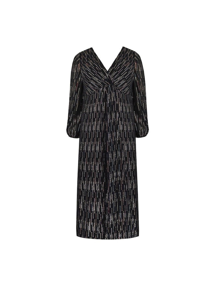 Live Unlimited Curve - Rainbow Metallic Twist Maxi Black Dress - Image 4 of 4