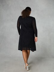Live Unlimited Black Curve Zebra Burnout Hanky Hem Dress - Image 2 of 4