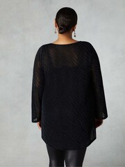 Live Unlimited Black Curve Zebra Print Burnout High Low Top - Image 2 of 4