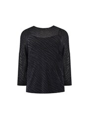 Live Unlimited Black Curve Zebra Print Burnout High Low Top - Image 4 of 4