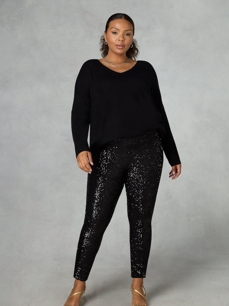 Live Unlimited Curve - Sequin Black Leggings - Image 1 of 4