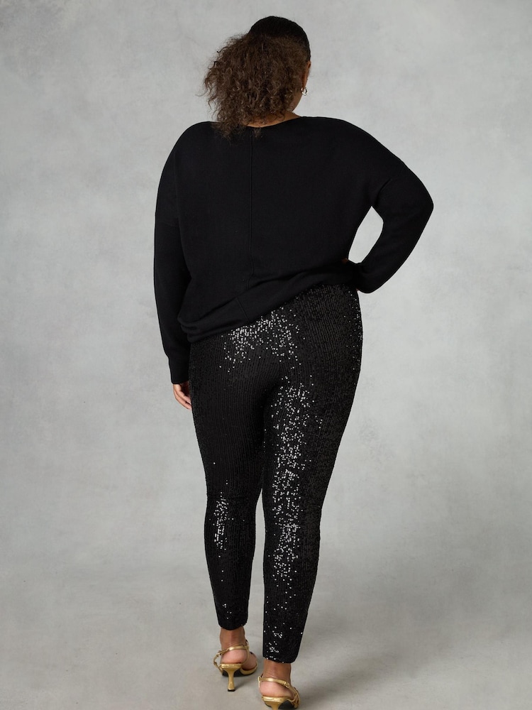 Live Unlimited Curve - Sequin Black Leggings - Image 2 of 4