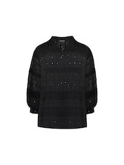 Live Unlimited Black Sequin Shirred Detail Blouse - Image 5 of 5
