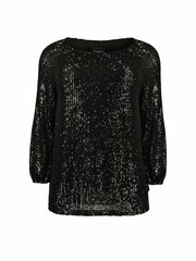 Live Unlimited Black Sequin Bardot Top - Image 7 of 7