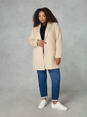 Live Unlimited Natural Curve Wool Blend Short Tailored Coat - Image 1 of 7