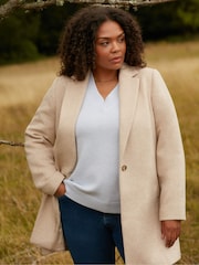 Live Unlimited Natural Curve Wool Blend Short Tailored Coat - Image 3 of 7