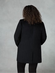 Live Unlimited Black Curve Wool Blend Short Tailored Coat - Image 2 of 5