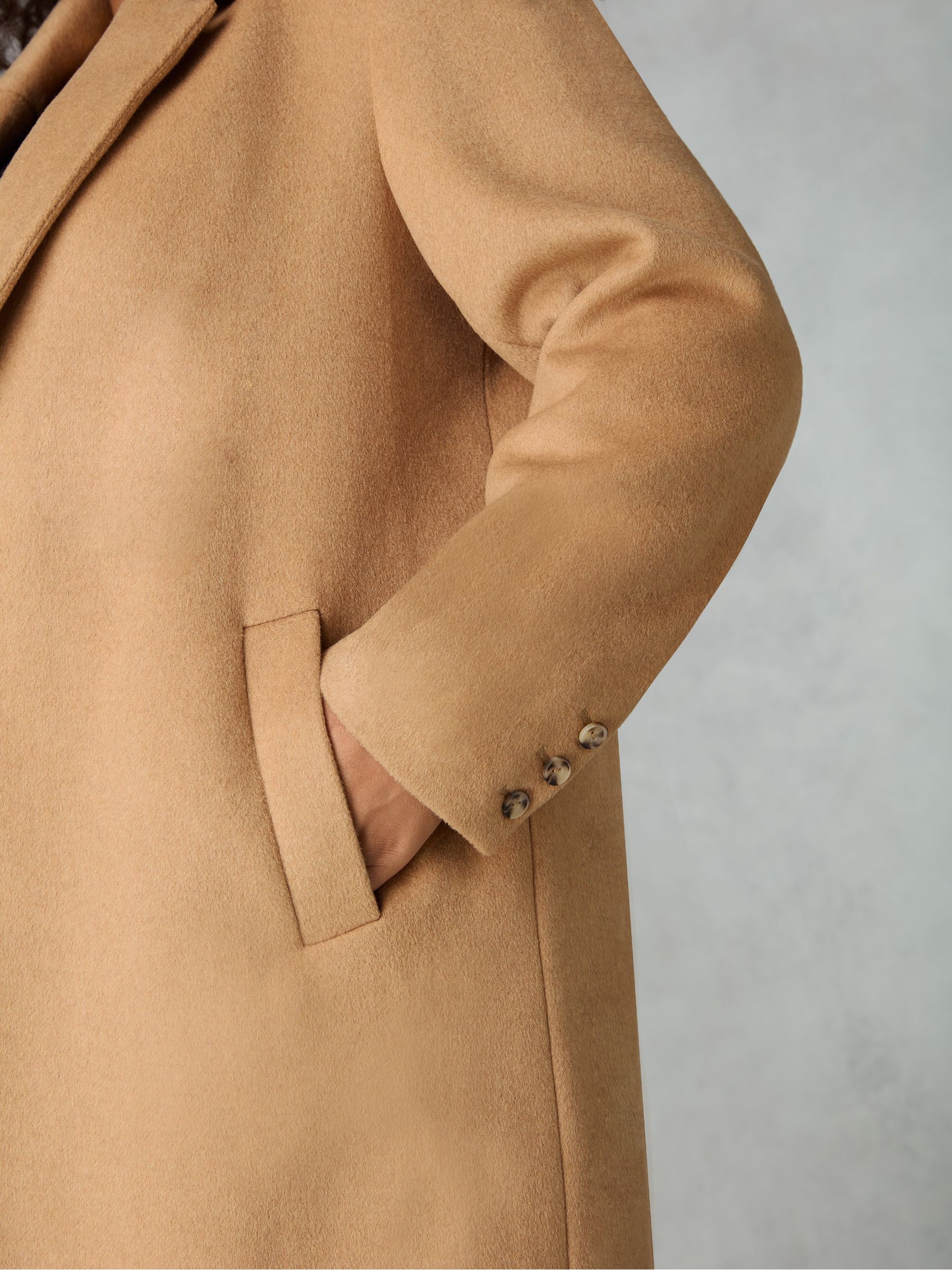 Buy Live Unlimited Natural Curve Wool Blend Long Tailored Coat