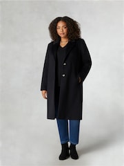 Live Unlimited Black Curve Wool Blend Long Tailored Coat - Image 1 of 4