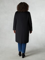 Live Unlimited Black Curve Wool Blend Long Tailored Coat - Image 2 of 4