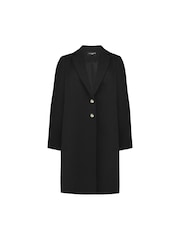 Live Unlimited Black Curve Wool Blend Long Tailored Coat - Image 4 of 4