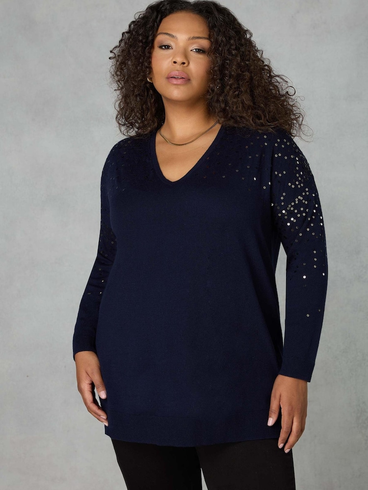 Live Unlimited Sequin Relaxed Jumper - Image 1 of 5