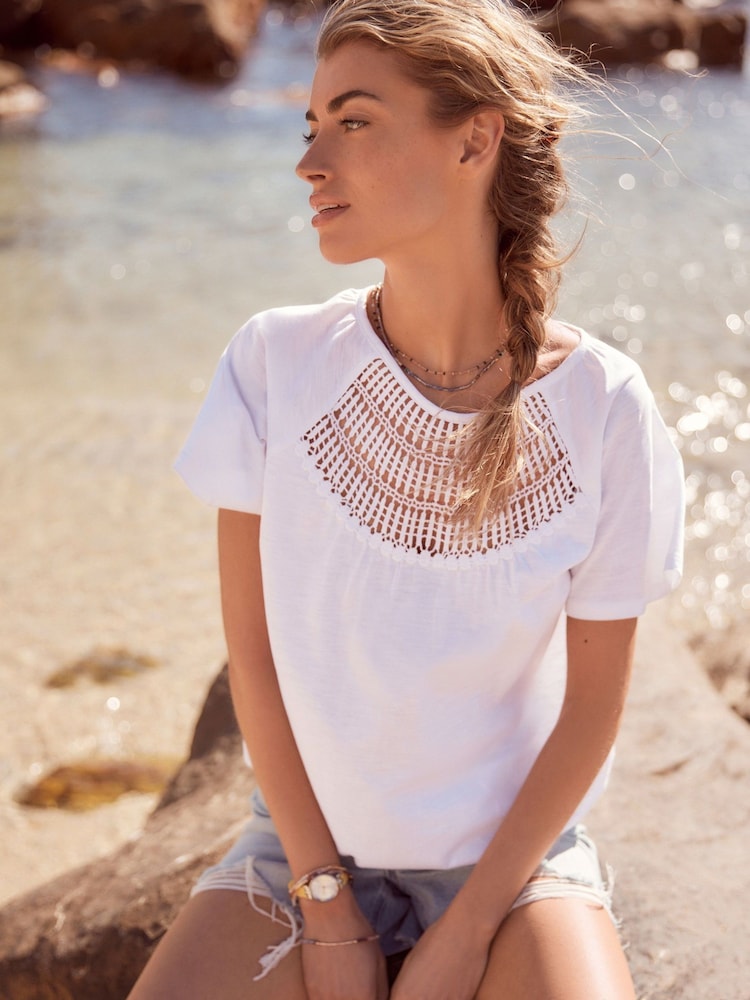 White 100% Cotton T-Shirt - Image 1 of 5