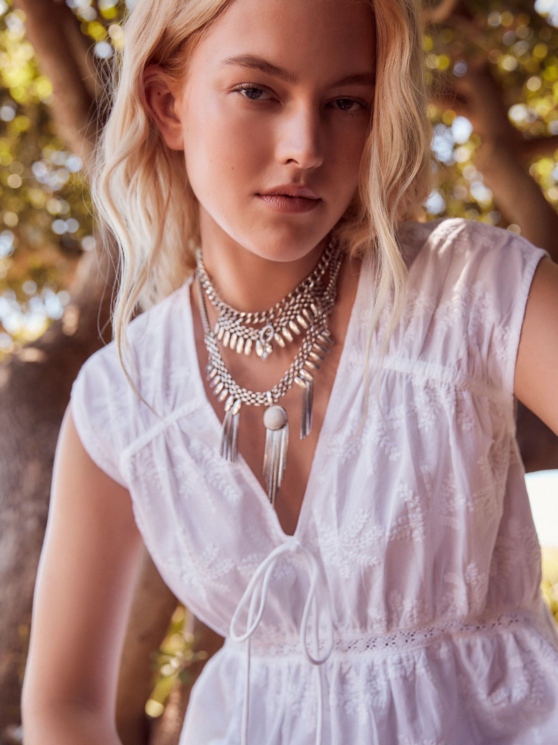 Buy White 100% Cotton Broderie V-Neck Lace Detail Short