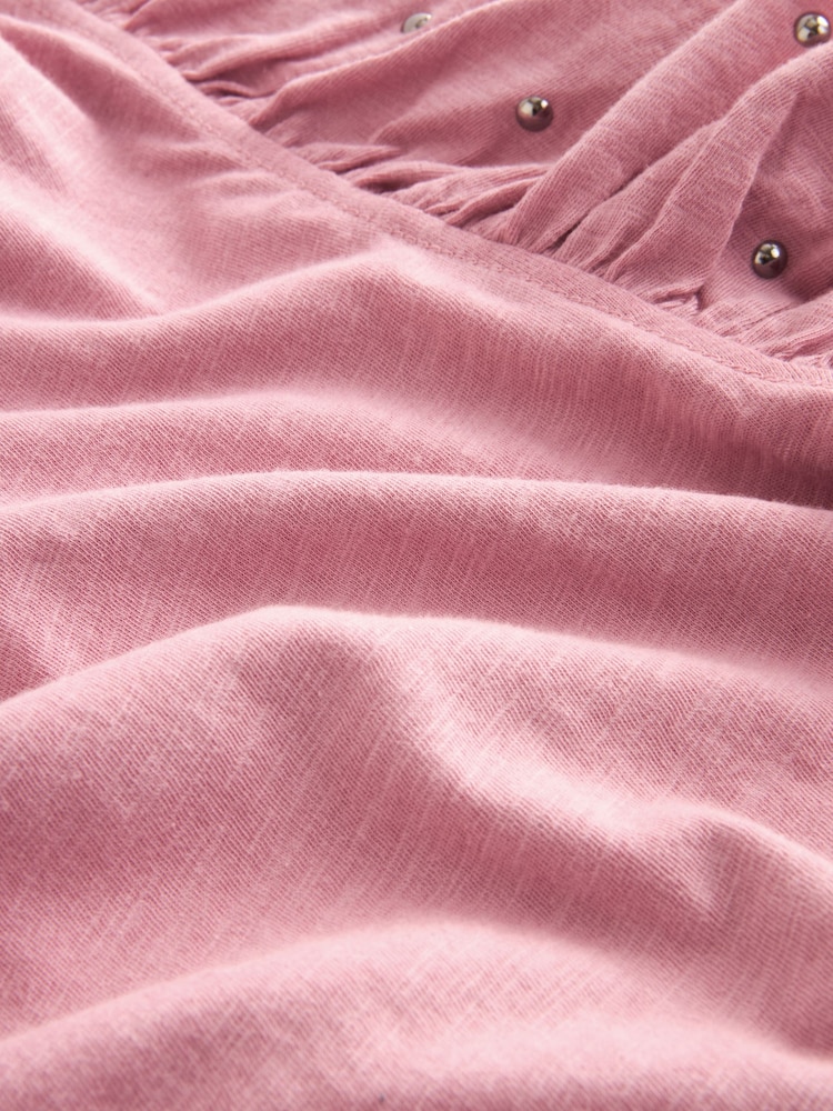 Pink Sparkle 100% Cotton Sparkle Stud Ruffle Sleeve T-Shirt - Image 6 of 6