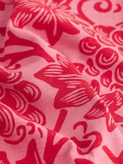William Morris Red Floral V-Neck Bubble Hem Top - Image 5 of 5