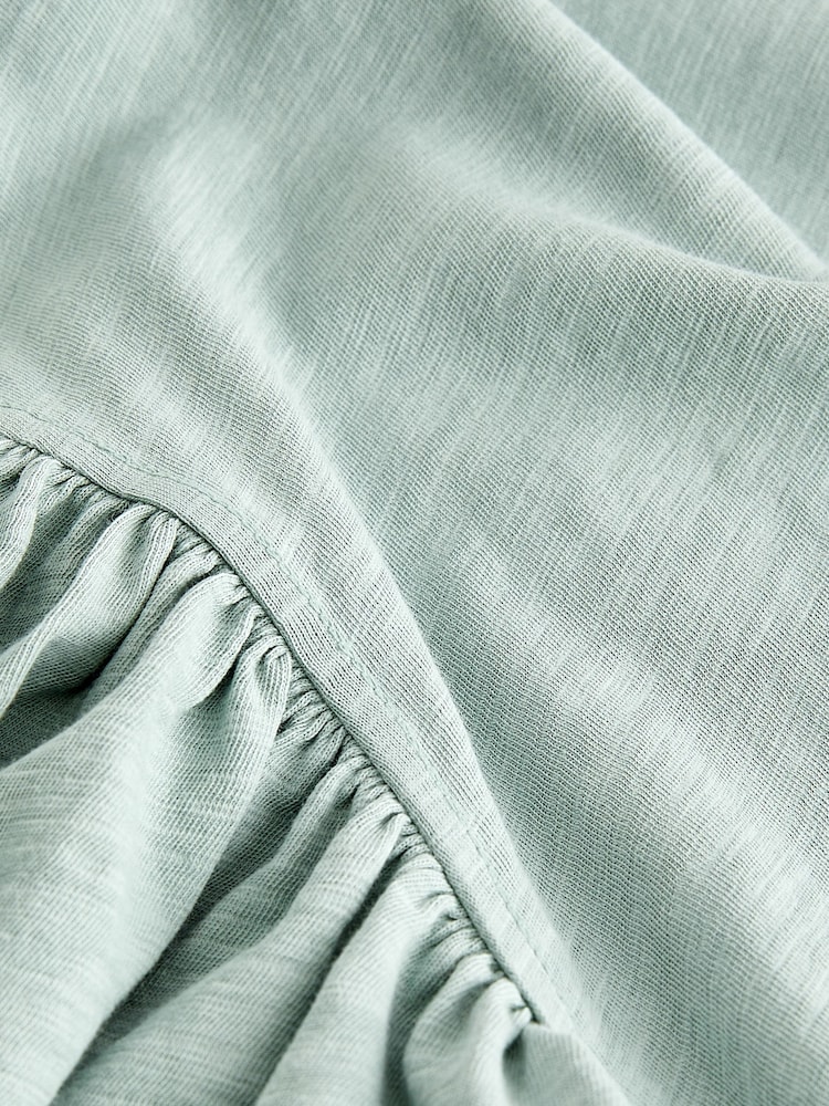 Sage Green Sparkle Stud Ruffle Sleeve T-Shirt - Image 7 of 7