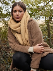 Yours Curve Brown Teddy Fleece - Image 1 of 6