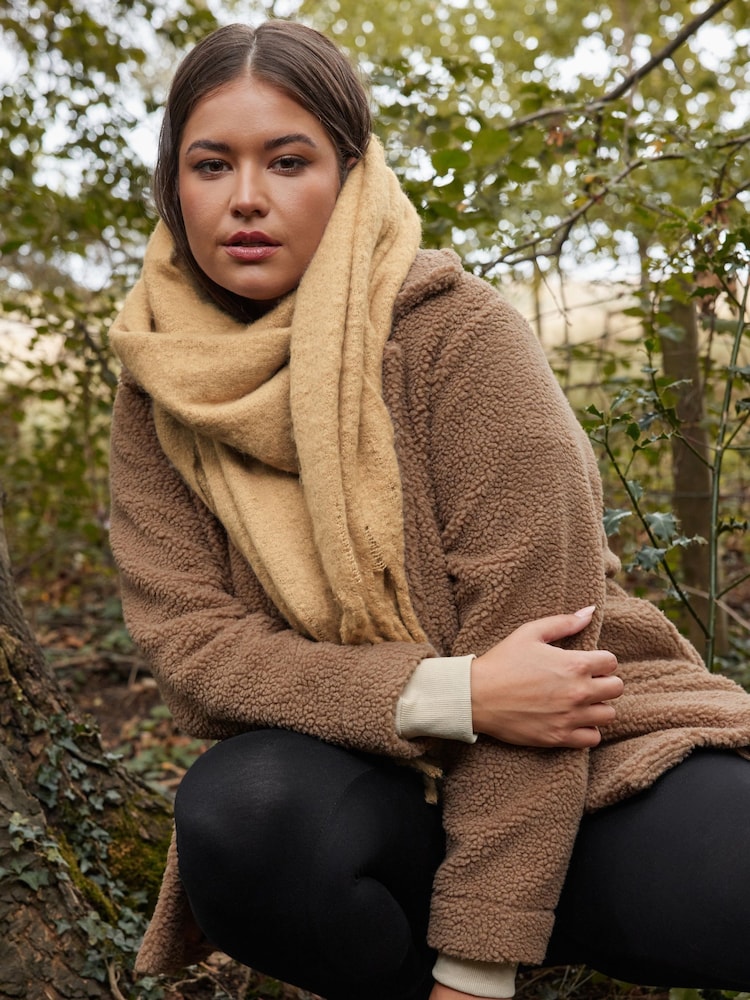 Yours Curve Brown Teddy Fleece - Image 1 of 6