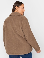 Yours Curve Brown Teddy Fleece - Image 3 of 6