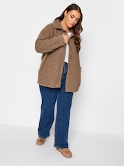 Yours Curve Brown Teddy Fleece - Image 4 of 6