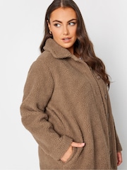 Yours Curve Brown Teddy Fleece - Image 5 of 6