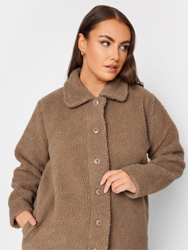 Yours Curve Brown Teddy Fleece - Image 6 of 6