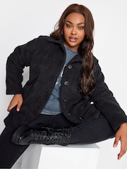 Yours Curve Black Teddy Fleece - Image 1 of 4
