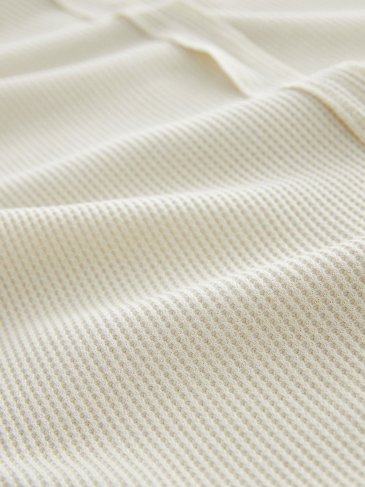 Ecru Seam Detail Waffle 100% Cotton Top - Image 5 of 5